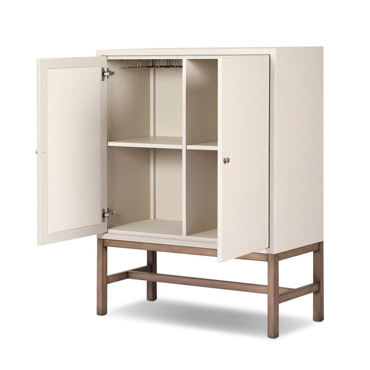 Fiona Bar Cabinet - Ivory Raffia