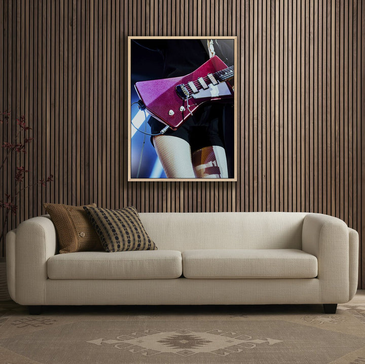 Annie'S Guitar By Ella Virginia West - 30"X40" - White Oak - Framed Metal