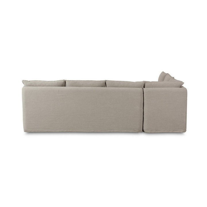 Drew Slipcover Dining Banquette - Stone
