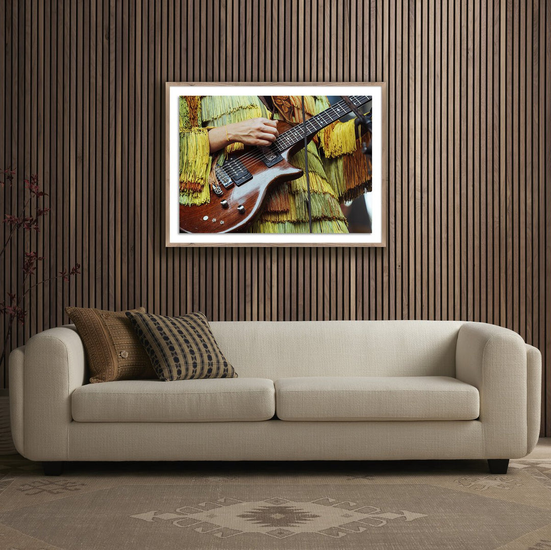 Tam'S Guitar By Ella Virginia West - 40"X30" - Rustic Walnut