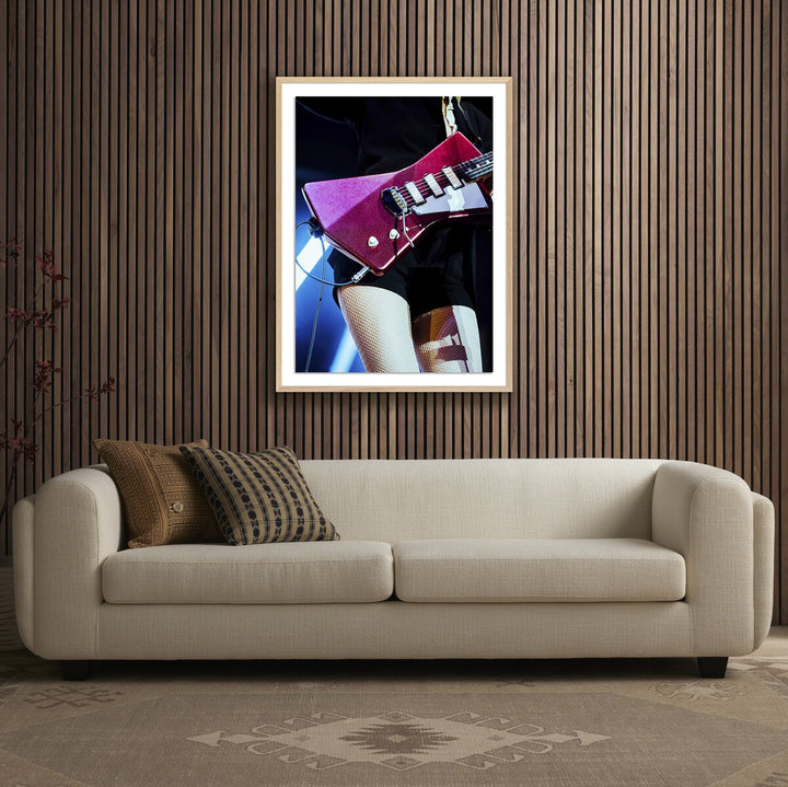 Annie'S Guitar By Ella Virginia West - 30"X40" - White Oak - Framed Paper