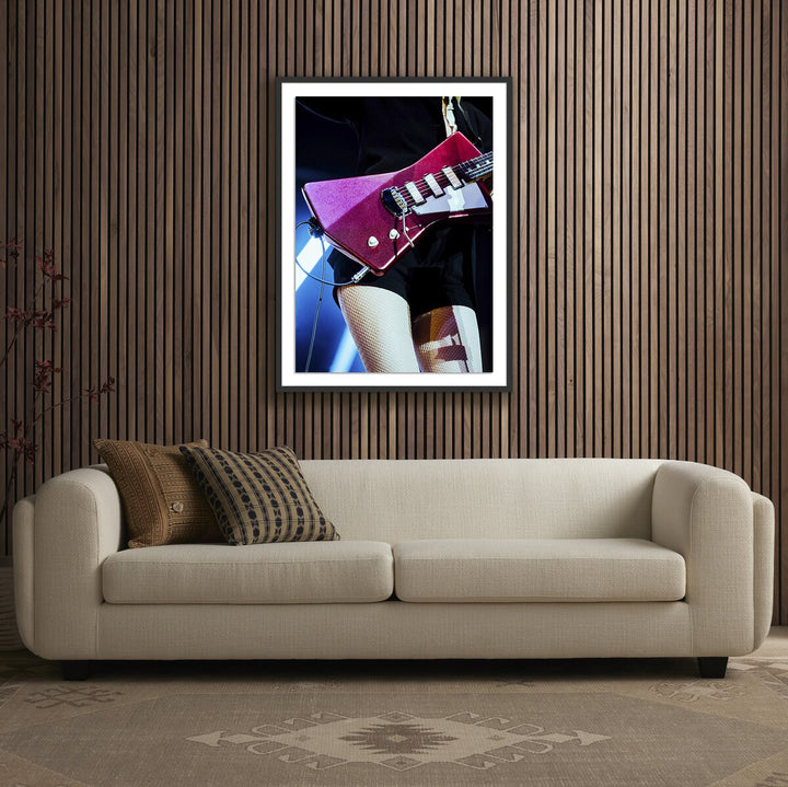 Annie'S Guitar By Ella Virginia West - 30"X40" - Black Maple - Framed Paper