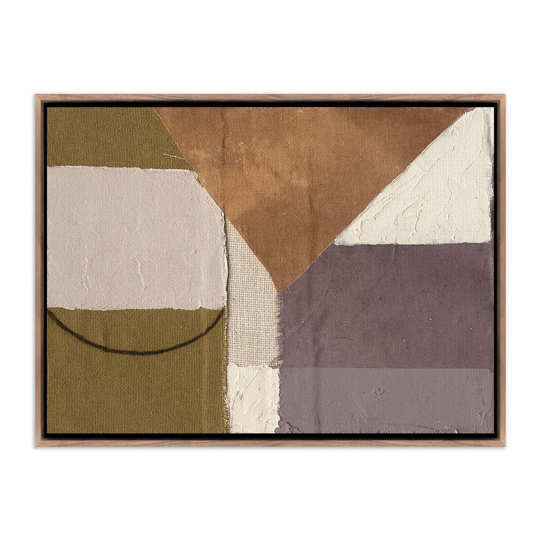 Textile 3 By Raoul Morren - 36"X48" - Rustic Walnut Floater