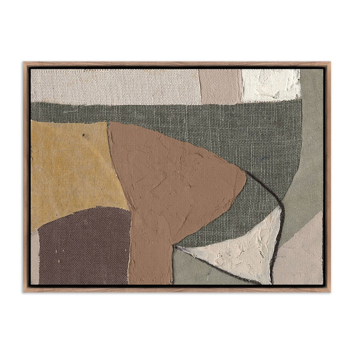 Textile 4 By Raoul Morren - 24"X32" - Rustic Walnut Floater