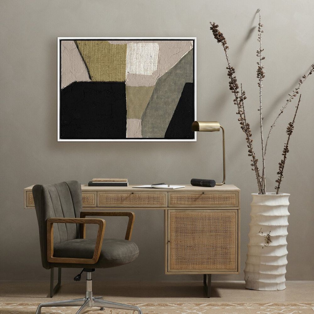 Wall Art Textile 5 By Raoul Morren - 30"X40" - White Maple Floater