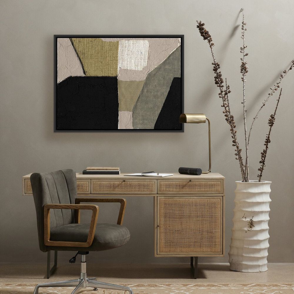 Wall Art Textile 5 By Raoul Morren - 30"X40" - Black Maple Floater