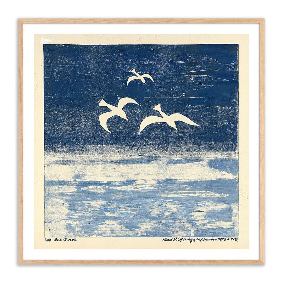 Wall Art See Gulls By Pepi Sprohge - 24"X24" - White Oak
