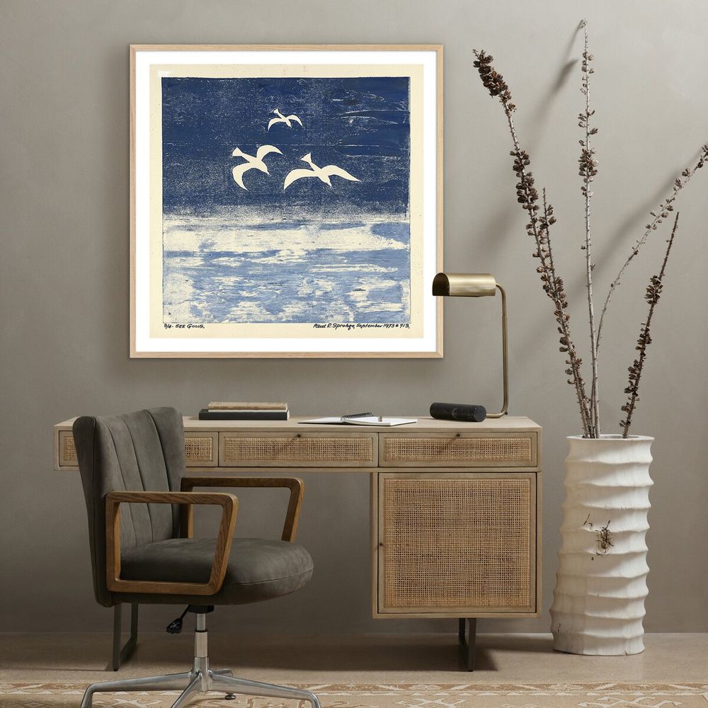 Wall Art See Gulls By Pepi Sprohge - 40"X40" - White Oak