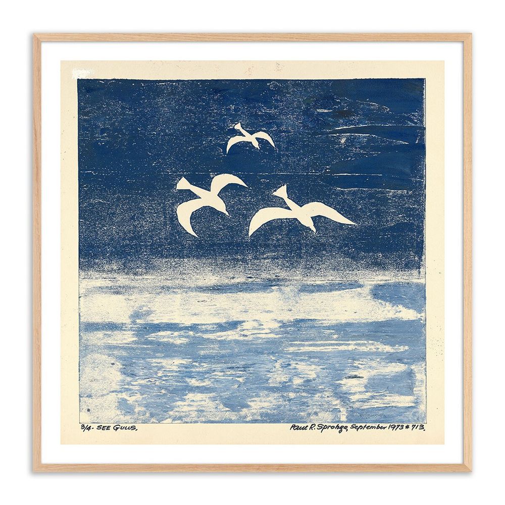 Wall Art See Gulls By Pepi Sprohge - 48"X48" - White Oak