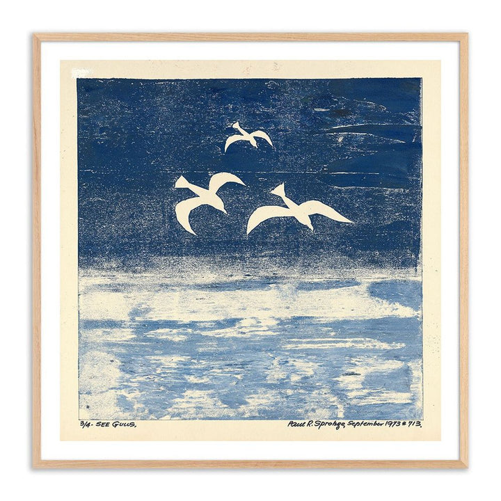 Wall Art See Gulls By Pepi Sprohge - 48"X48" - White Oak