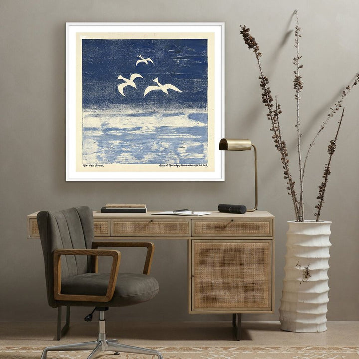Wall Art See Gulls By Pepi Sprohge - 40"X40" - White Maple