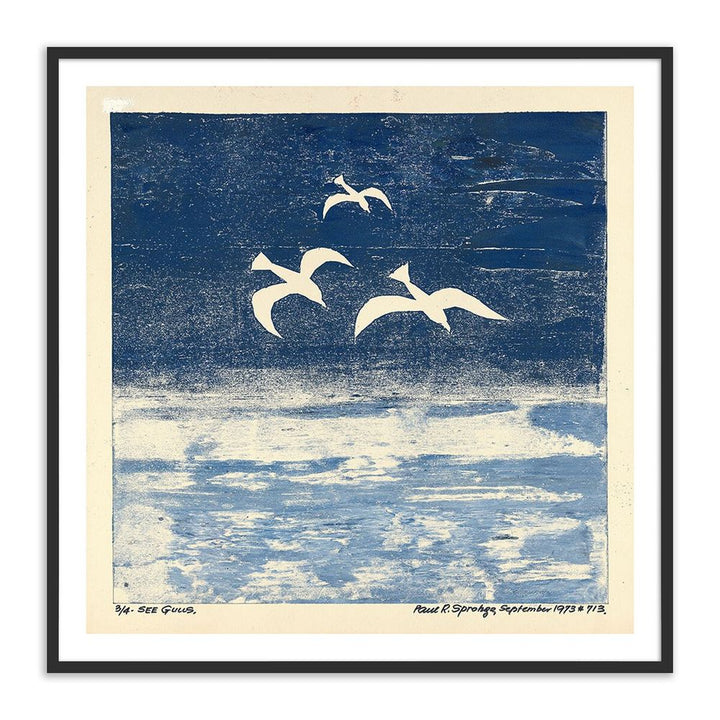 Wall Art See Gulls By Pepi Sprohge - 24"X24" - Black Maple