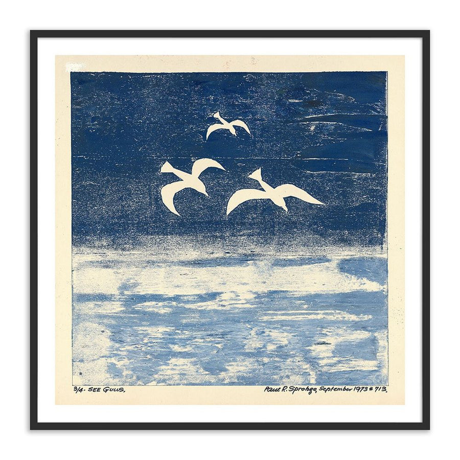 Wall Art See Gulls By Pepi Sprohge - 24"X24" - Black Maple