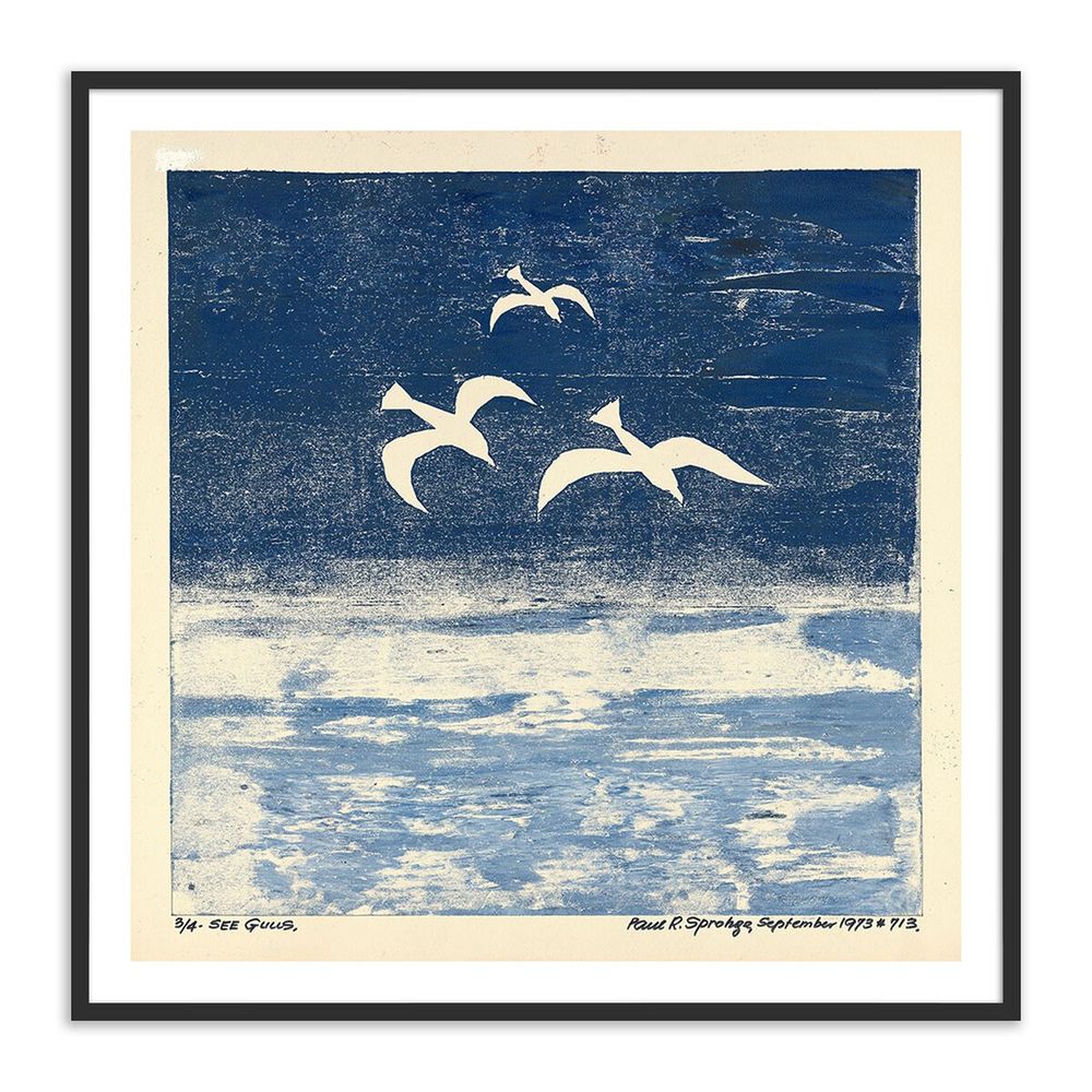 Wall Art See Gulls By Pepi Sprohge - 40"X40" - Black Maple