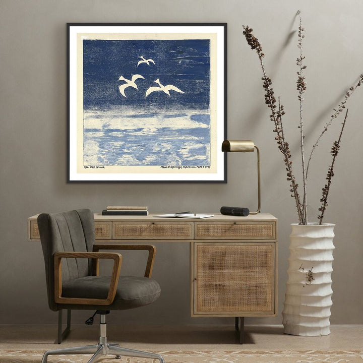 Wall Art See Gulls By Pepi Sprohge - 40"X40" - Black Maple