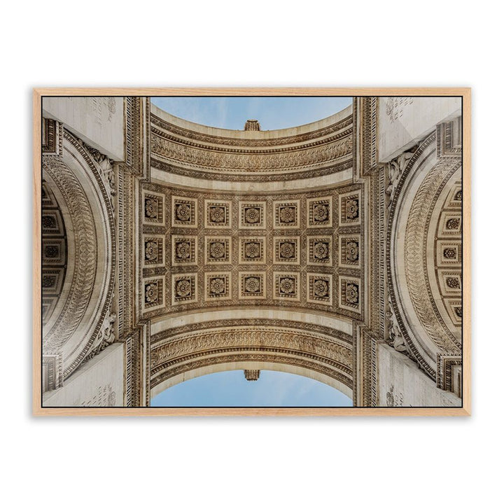 Wall Art Arc De Triumphe By Guy Sargent - 40"X30" - White Oak - Framed Metal