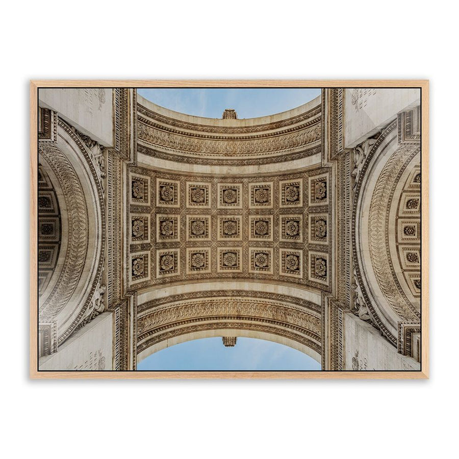 Wall Art Arc De Triumphe By Guy Sargent - 72"X48" - White Oak - Framed Metal