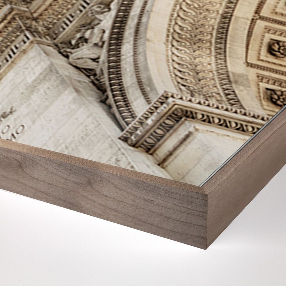 Wall Art Arc De Triumphe By Guy Sargent - 32"X24" - Rustic Walnut - Framed Metal