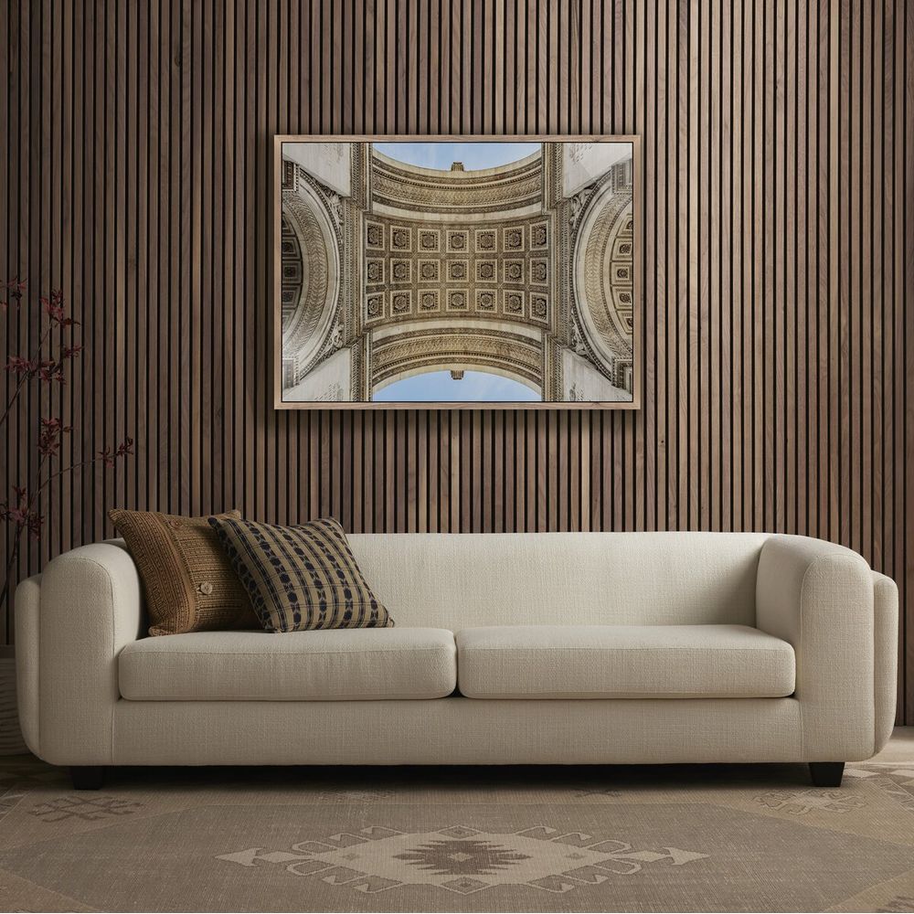Wall Art Arc De Triumphe By Guy Sargent - 40"X30" - Rustic Walnut - Framed Metal
