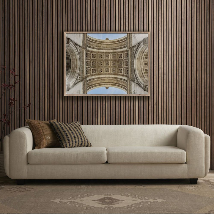 Wall Art Arc De Triumphe By Guy Sargent - 40"X30" - Rustic Walnut - Framed Metal