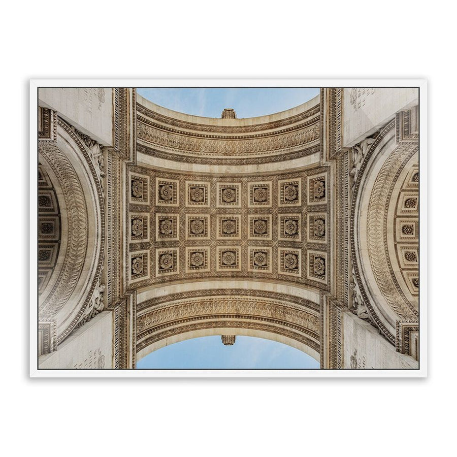 Wall Art Arc De Triumphe By Guy Sargent - 32"X24" - White Maple - Framed Metal