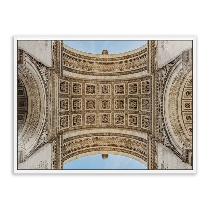 Wall Art Arc De Triumphe By Guy Sargent - 40"X30" - White Maple - Framed Metal