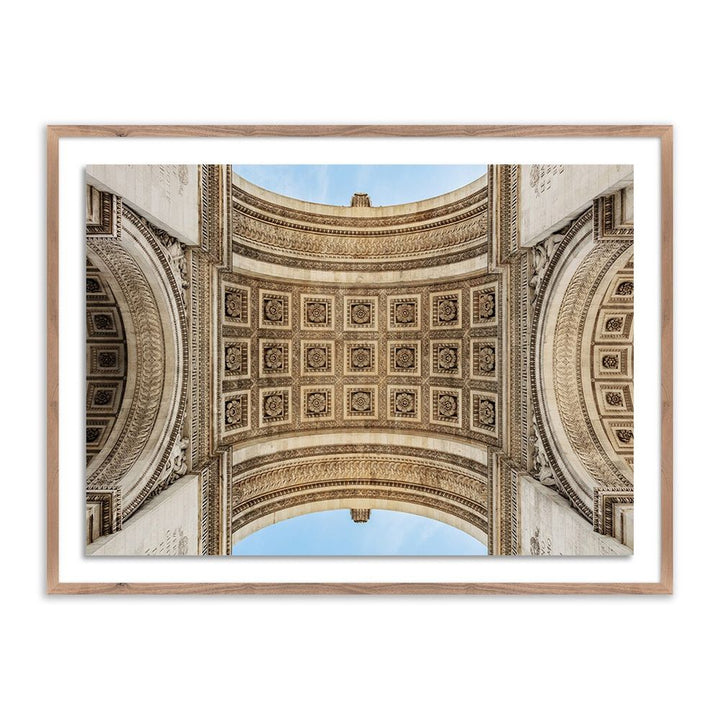 Wall Art Arc De Triumphe By Guy Sargent - 48"X36" - Rustic Walnut - Framed Paper