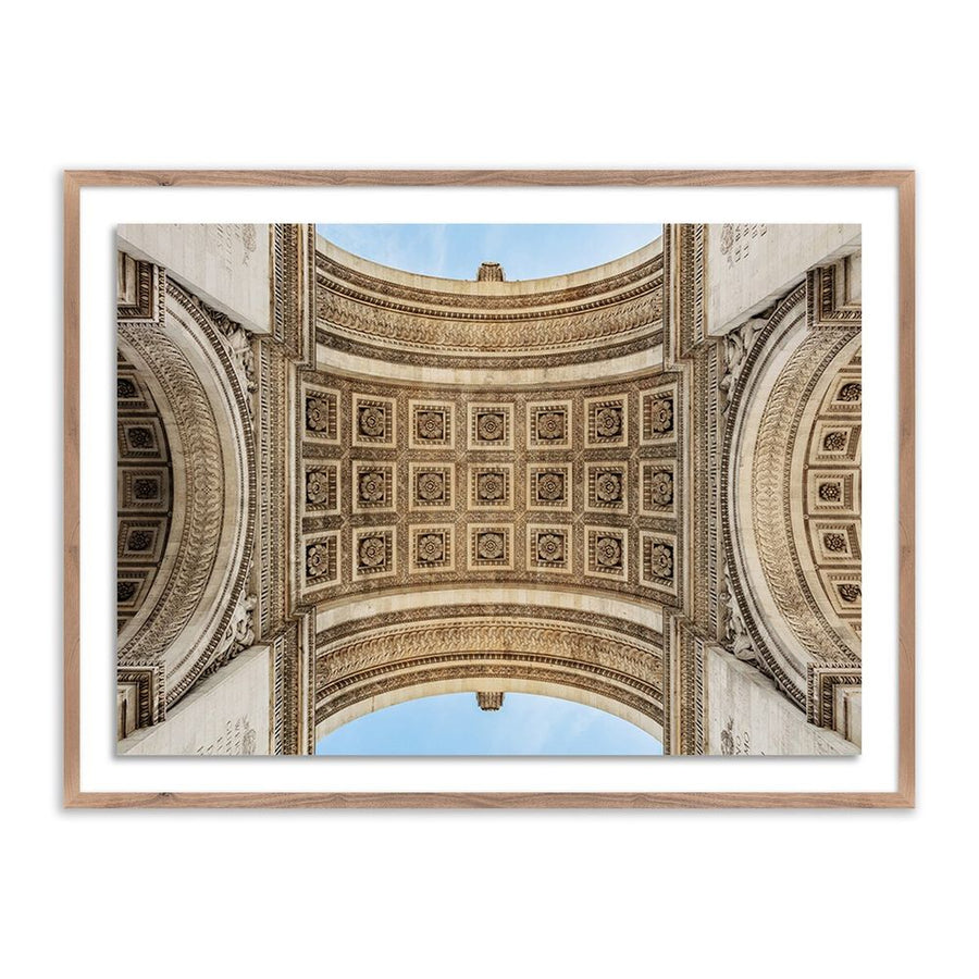 Wall Art Arc De Triumphe By Guy Sargent - 48"X36" - Rustic Walnut - Framed Paper