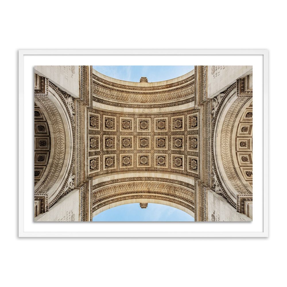 Wall Art Arc De Triumphe By Guy Sargent - 40"X30" - White Maple - Framed Paper