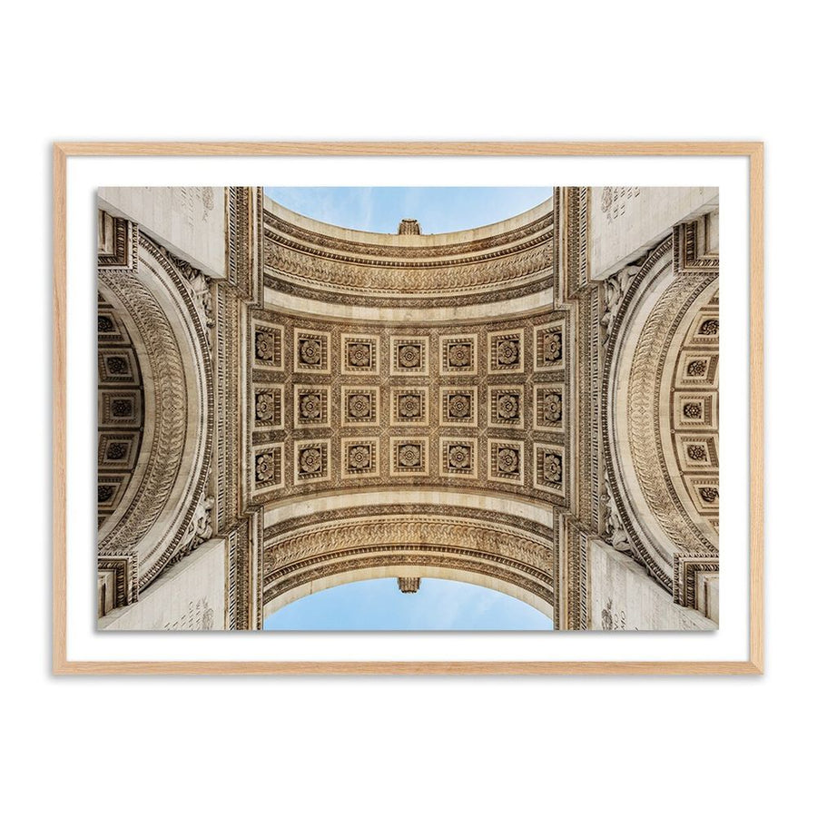 Wall Art Arc De Triumphe By Guy Sargent - 32"X24" - White Oak - Framed Paper