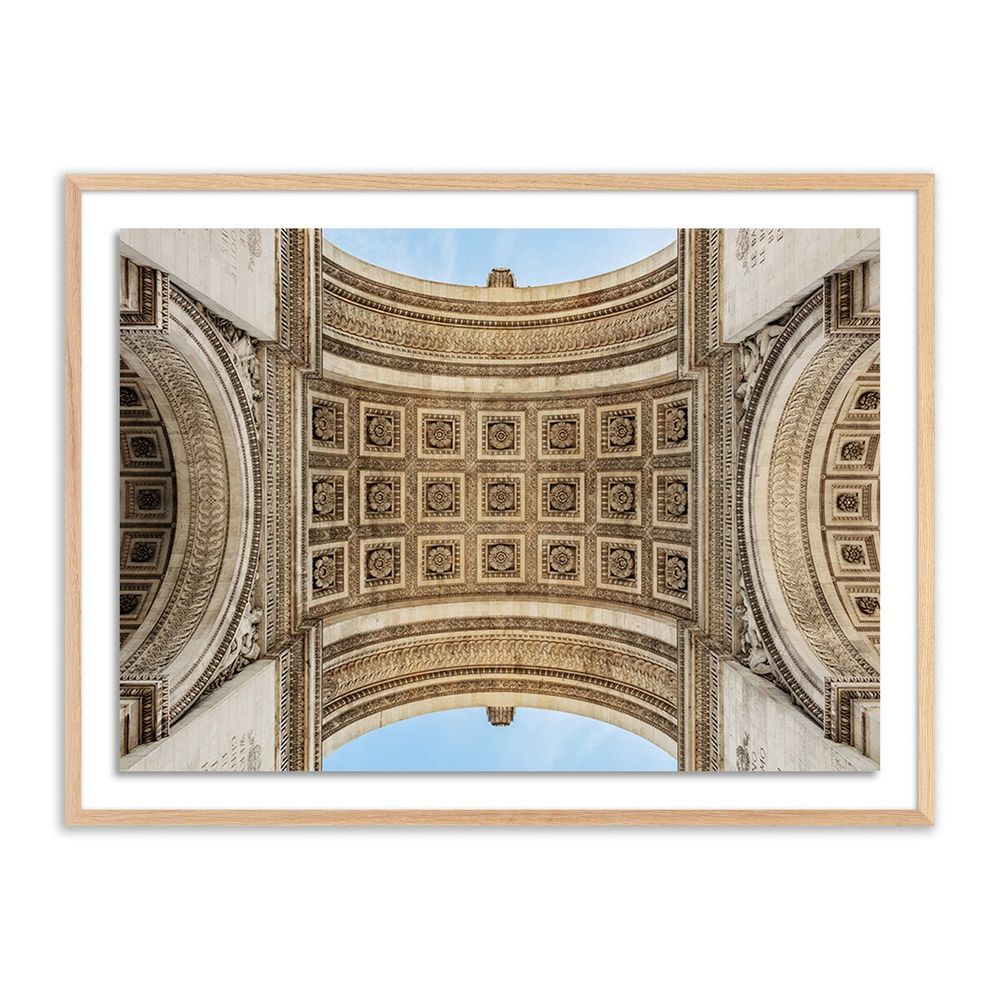 Wall Art Arc De Triumphe By Guy Sargent - 48"X36" - White Oak - Framed Paper