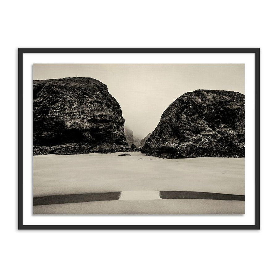 Wall Art Bedruthan Steps By Guy Sargent - 48"X36" - Black Maple