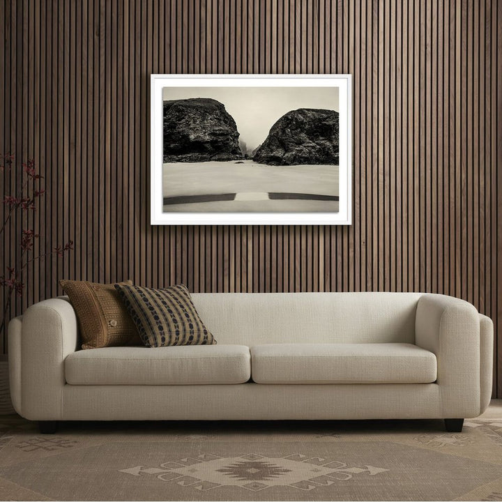Wall Art Bedruthan Steps By Guy Sargent - 40"X30" - White Maple