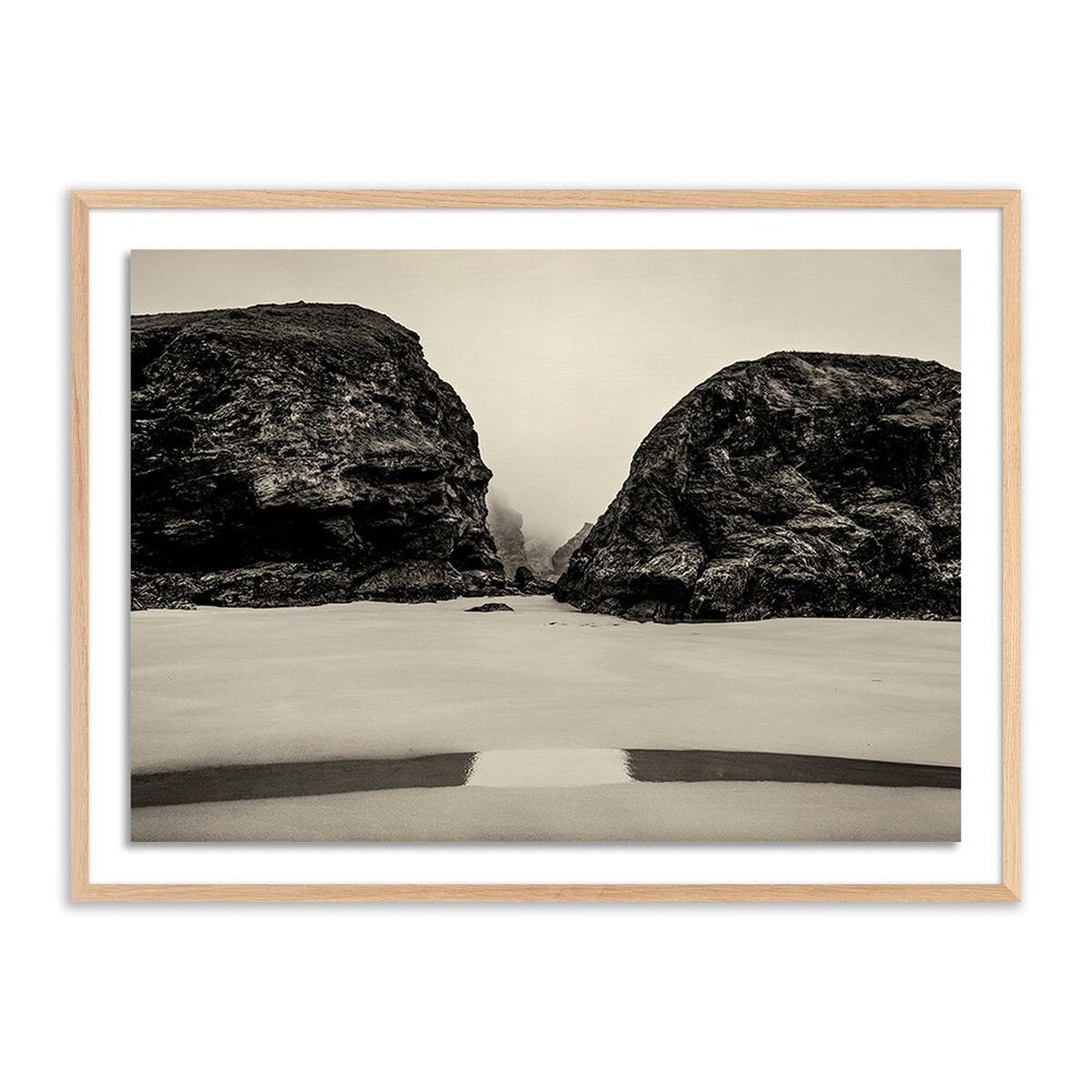 Wall Art Bedruthan Steps By Guy Sargent - 40"X30" - White Oak