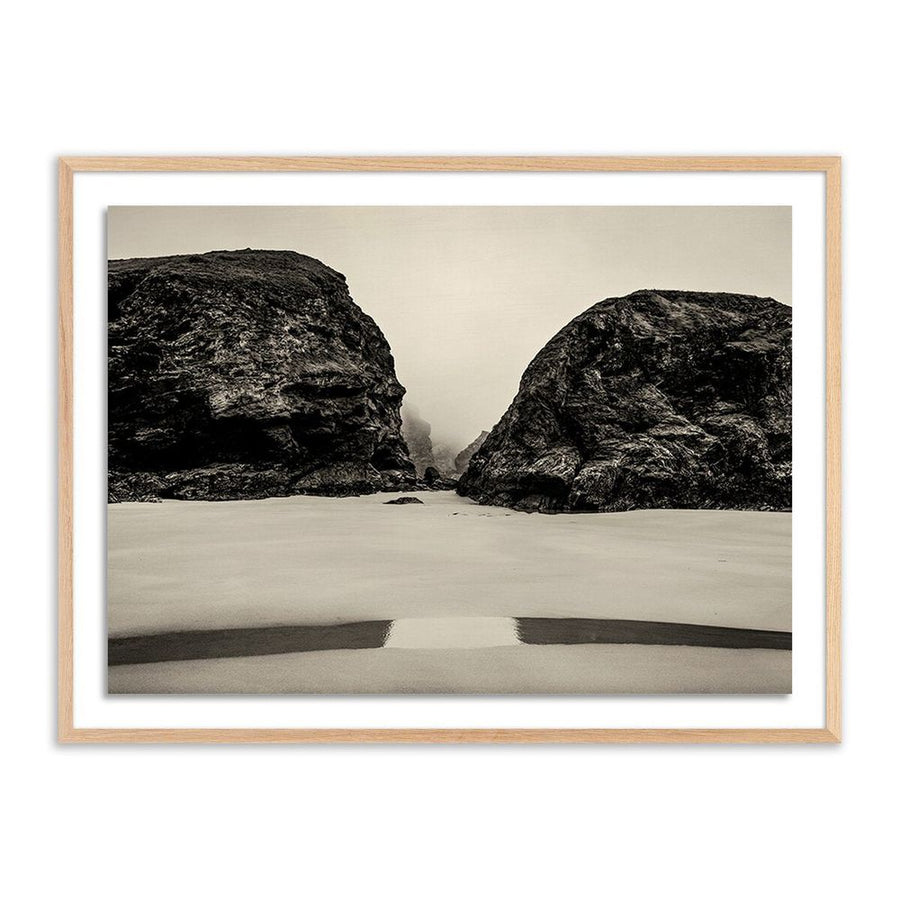 Wall Art Bedruthan Steps By Guy Sargent - 32"X24" - White Oak