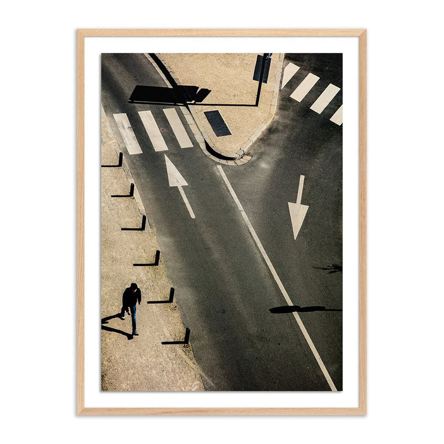 Wall Art The Road - Caen By Guy Sargent - 36"X48" - White Oak