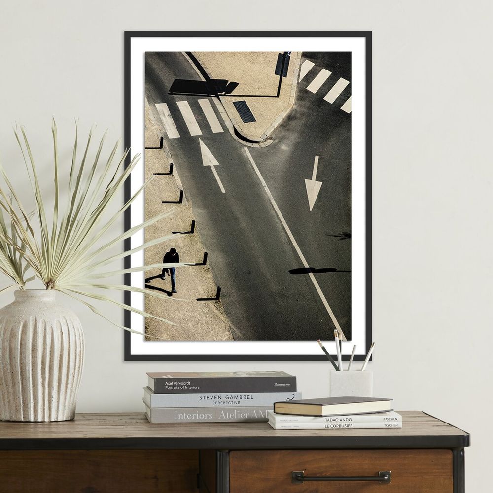 Wall Art The Road - Caen By Guy Sargent - 30"X40" - Black Maple