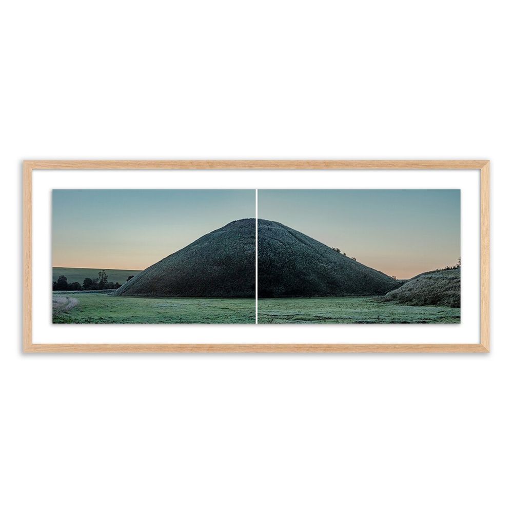 Wall Art Silbury Hill By Guy Sargent - 40"X16.5" - White Oak