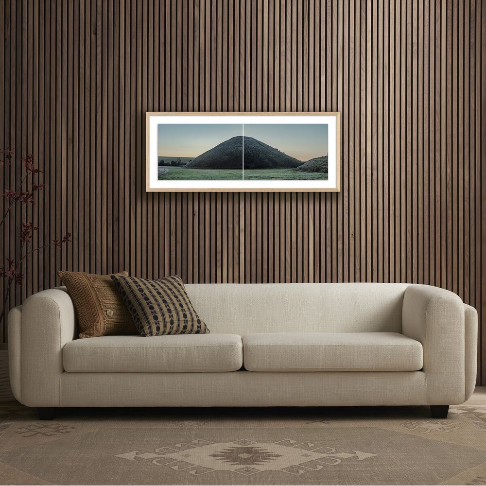 Wall Art Silbury Hill By Guy Sargent - 40"X16.5" - White Oak