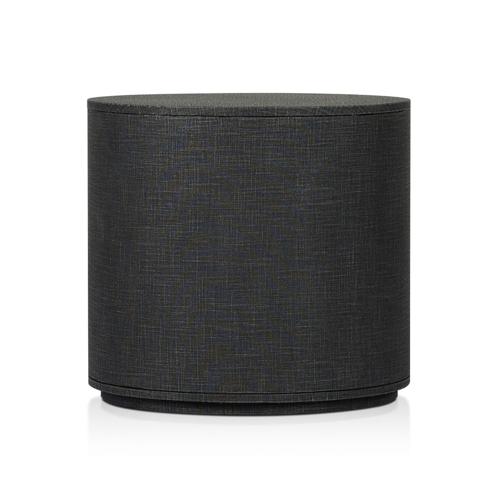 Amelia Oval Nightstand - Black Linen