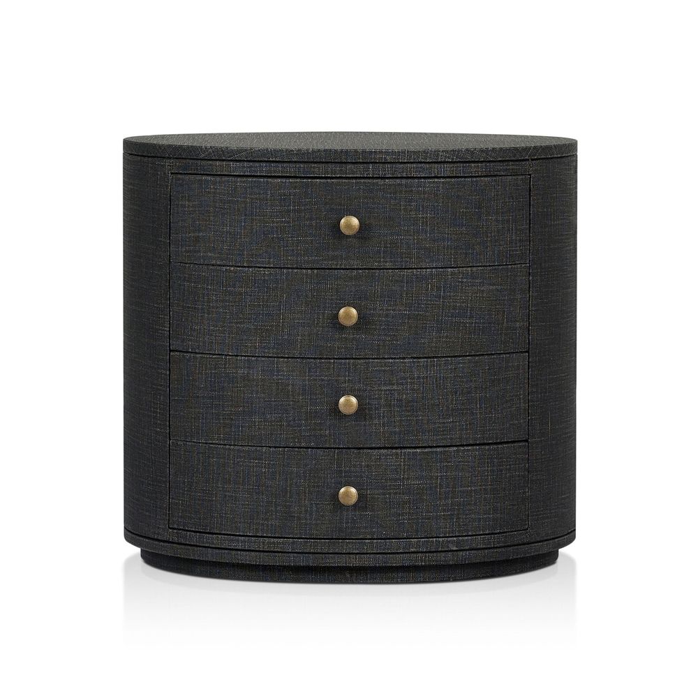 Nightstands Amelia Oval Nightstand - Black Linen