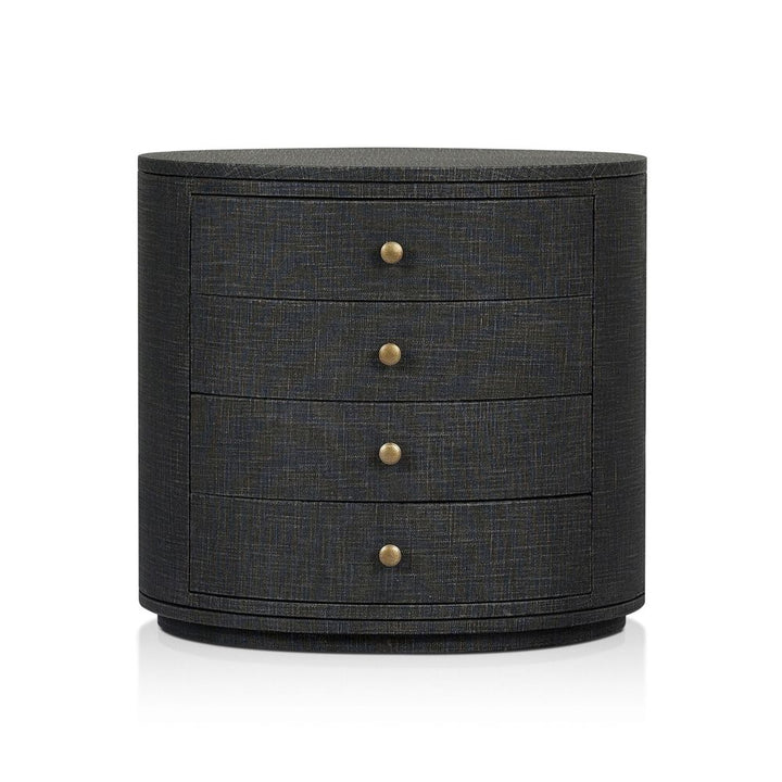 Nightstands Amelia Oval Nightstand - Black Linen