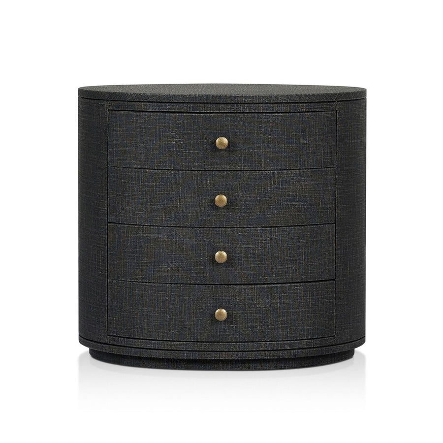 Nightstands Amelia Oval Nightstand - Black Linen