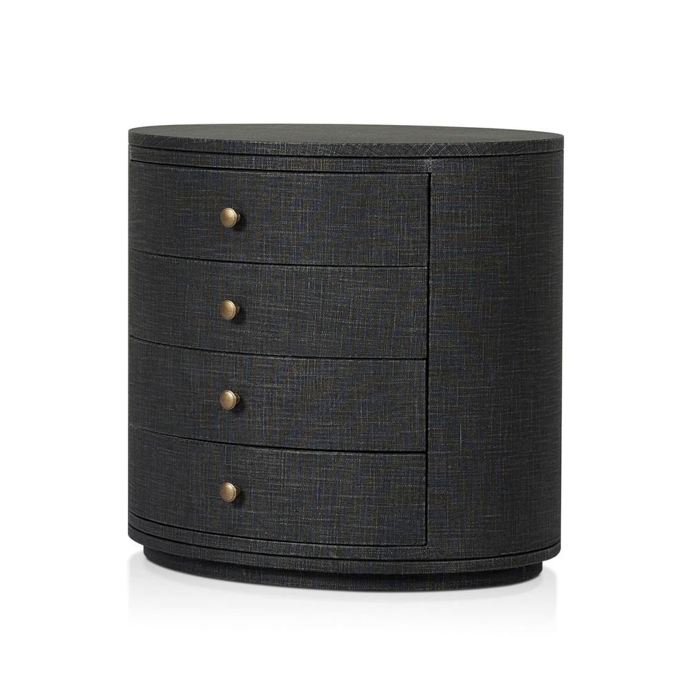 Nightstands Amelia Oval Nightstand - Black Linen