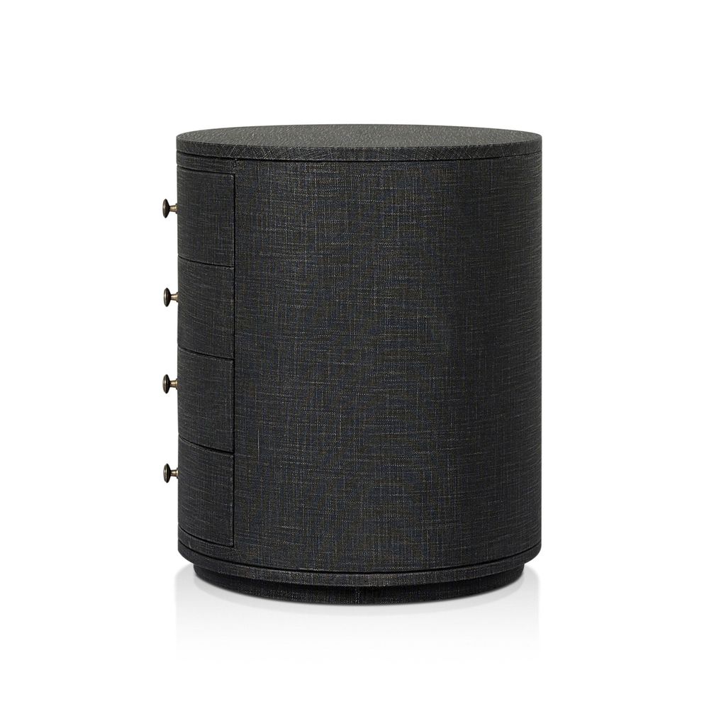 Nightstands Amelia Oval Nightstand - Black Linen