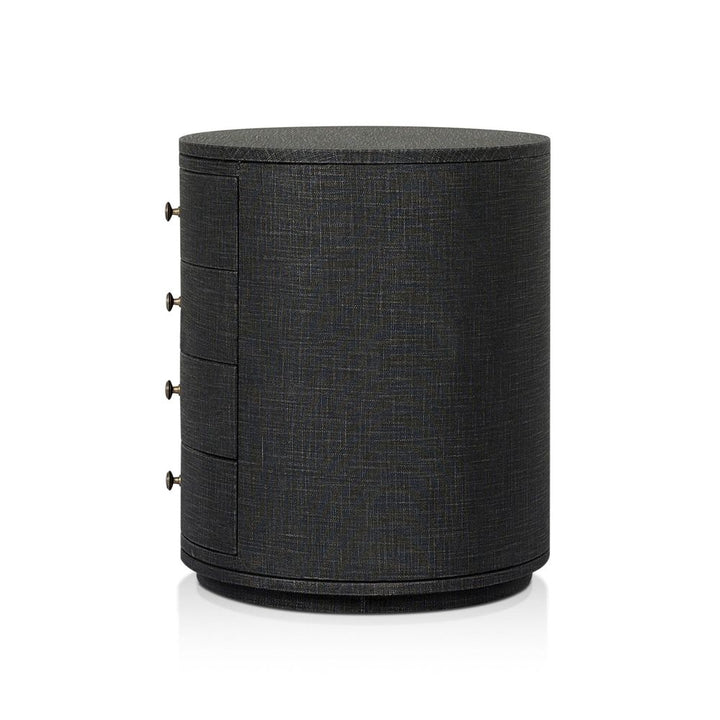 Nightstands Amelia Oval Nightstand - Black Linen