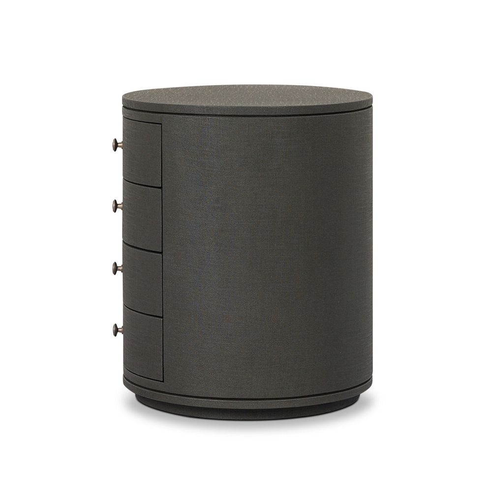 Nightstands Amelia Oval Nightstand - Dark Green Lacquered Linen