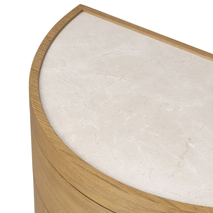 Ashton Nightstand - Cream Marble