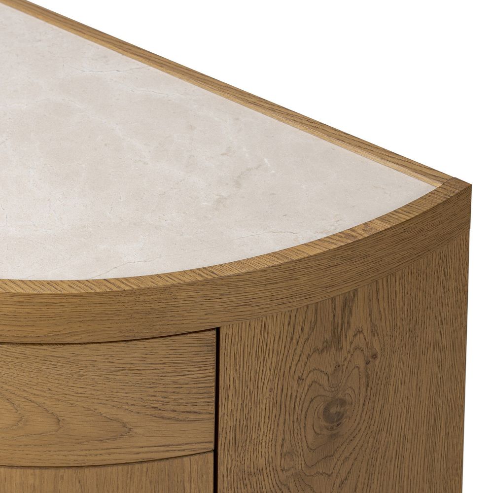 Ashton Nightstand - Cream Marble