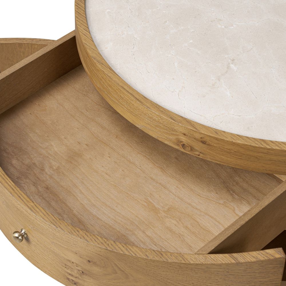 Ashton Nightstand - Cream Marble